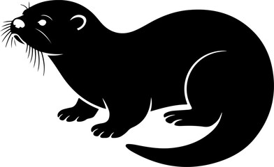 otter silhouette vector illustration