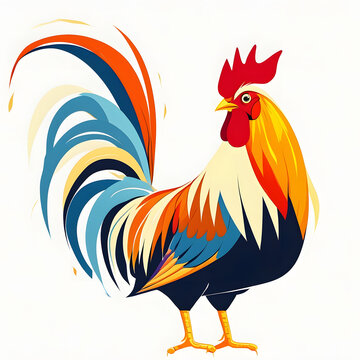 Colorful Rooster Illustration