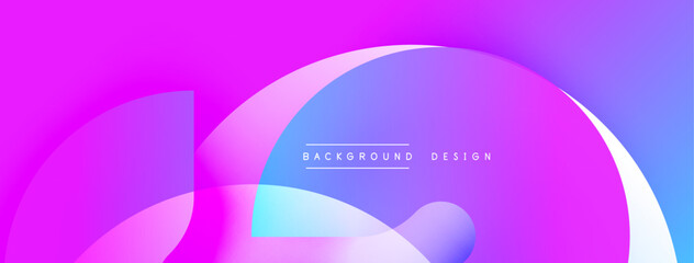 Abstract gradients blend, creating vibrant pinks, blues, purples. Modern design features overlapping shapes, text reads background design.