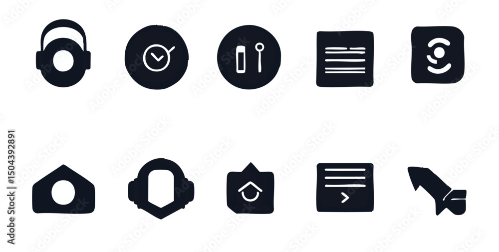 Poster array of assorted symbolic vector icons