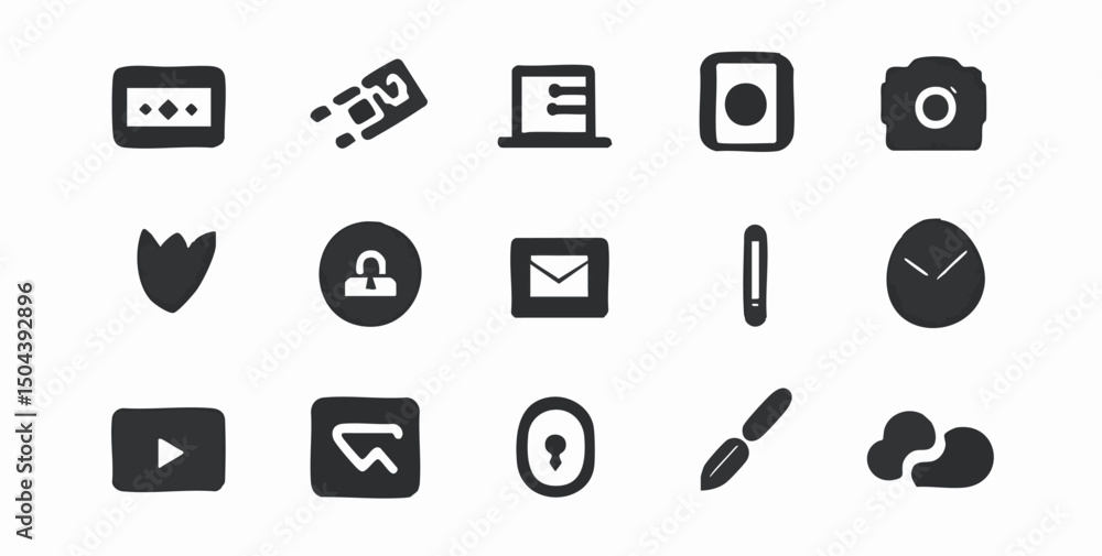 Poster assorted interface glyphs a visual language