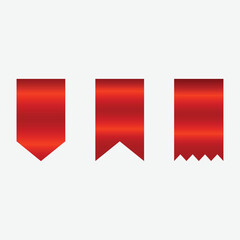 Red ribbon set vector template