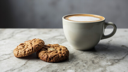 Smooth Flat White Coffee Paired with Traditional ANZAC Biscuit
