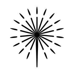 Obraz premium Simple graphic of radiating lines from a central dot silhouette