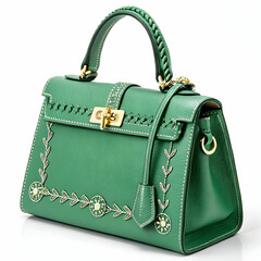 beautiful elegance and luxury fashion green handbag