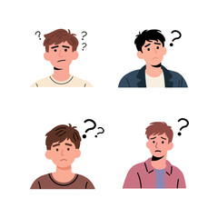 Illustration of a Thinking and Confused Man