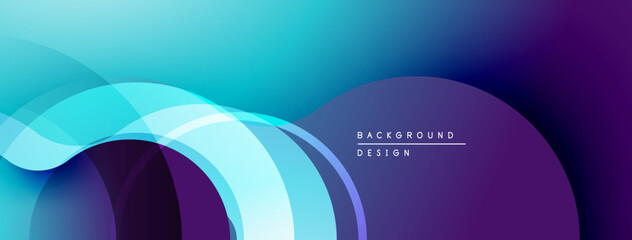 Abstract flowing shapes, vibrant blue purple gradients. Modern design element, smooth curves create dynamic visual effect.