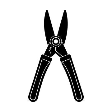 black shears tool isolated white background clip art preview