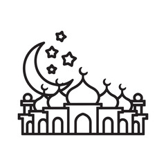 Mosque Logo Design Vector, Mosque Silhouette Design