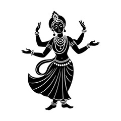 Silhouette of a woman with multiple arms dancing