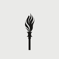 Torch flame fire light symbol black design graphic illustration vector icon element concept art abstract silhouette
