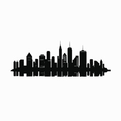 Fototapeta premium Cityscape skyline silhouette urban buildings architecture modern metropolis downtown cityscape reflection