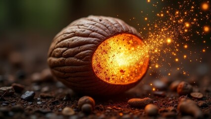 Abstract image of nut explosion