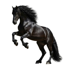 Fototapeta premium black horse isolated on white 4k backgroundless cutout