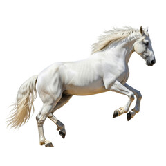 white horse running 4k backgroundless cutout