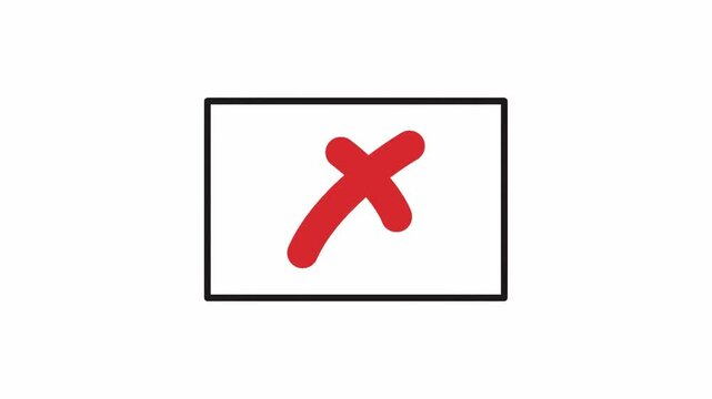 Red Cross Mark in Checkbox Symbol &ndash; Error or Wrong Answer Icon