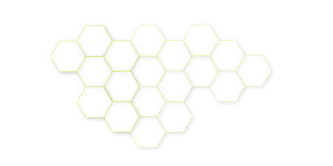 Abstract white hexagon concept background. Seamless pattern with hexagon. Hexagonal white hexagons honeycomb wallpaper. Abstract white lines background.	