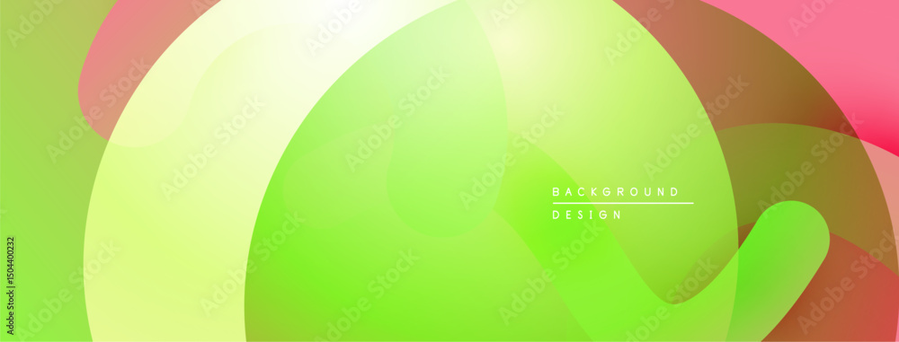 Poster abstract vibrant background. overlapping shapes create soft gradients, blending green, pink, white h