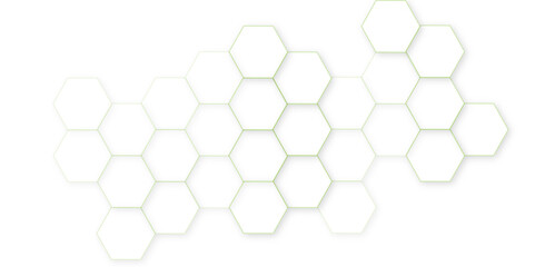 Abstract white hexagon concept background. Seamless pattern with hexagon. Hexagonal white hexagons honeycomb wallpaper. Abstract white lines background.	