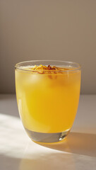 "Phantom Thread" Clear Consommé with Single, Almost Invisible Strand of Saffron or Thin Noodle