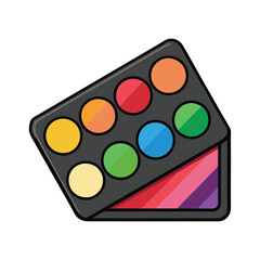 A vector illustration of cosmetic makeup palette on white background