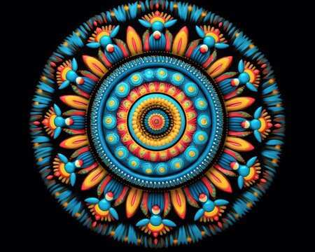 Mandala astratto colorato con motivi geometrici