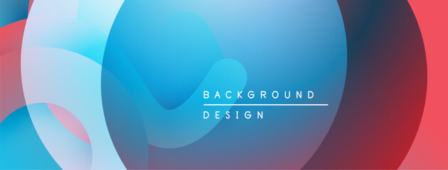 Abstract colorful shapes overlap. Gradient hues blend, creating dynamic visual effect. Modern design element for backgrounds.