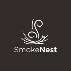 Minimalist Lineart Smoke Nest Creative Logo Design For Company Branding