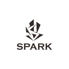Minimalist Geometric Spark Shape Business Logo Design Graphic Element Idea