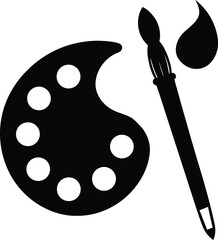 artist palette with brushes