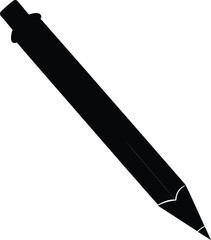 black pencil isolated on white