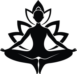silhouette of yoga
