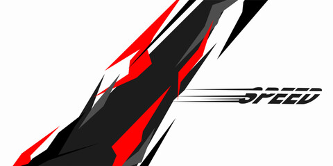 Design of posters with red shards for sports event, competition or championship. Sports background.