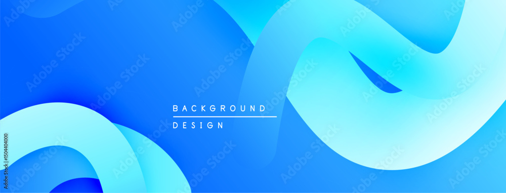 Fototapete Abstract blue background. Smooth flowing shapes create dynamic visual effect. Modern design for digital projects.