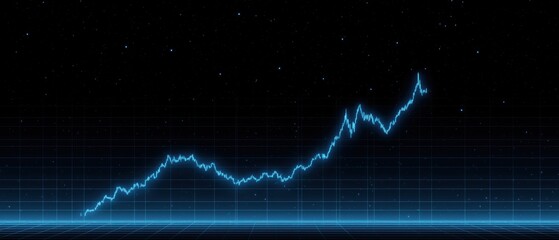 Fototapeta premium Digital Graph Showing Steady Increase in Data Representation