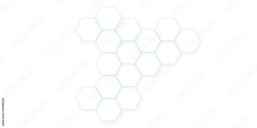 Poster abstract vector polygonal pattern. futuristic abstract honeycomb technology white 3d futuristic hone