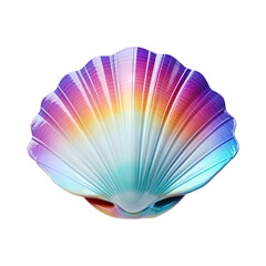 Fototapeta premium colorfull white clam shell isolated on transparent background remove png, clipping path