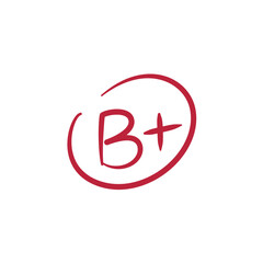 Exam red pen mark. School teacher test. Doodle hand drawn style. Vector illustration