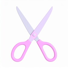 Pink Pastel Scissors 3D Render Cute Design art tool kids baby tool    