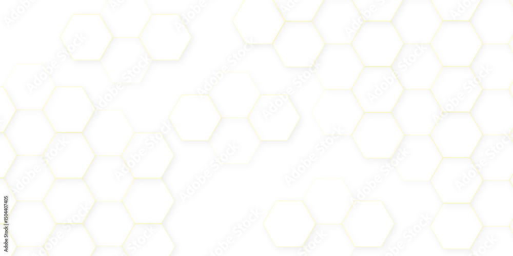 Poster abstract vector polygonal pattern. futuristic abstract honeycomb technology white 3d futuristic hone
