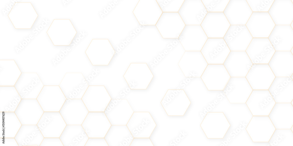 Poster abstract vector polygonal pattern. futuristic abstract honeycomb technology white 3d futuristic hone