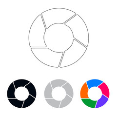 round icons, line icons in black, white, and various colors, suitable for graphics