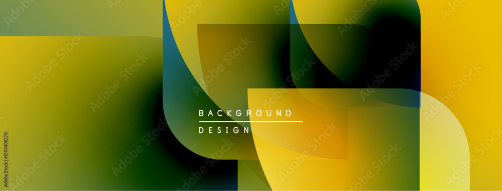 Poster abstract yellow, green gradients overlap. modern design features blurred shapes, text reads backgrou
