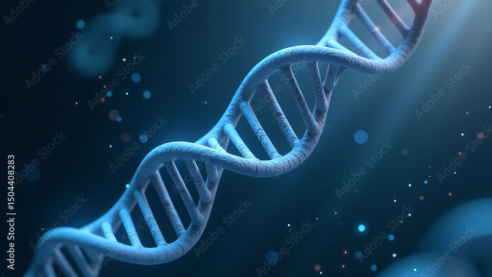 Aufkleber swirling ethereal dna helix glows soft blue light dark gradient background set subtle pattern