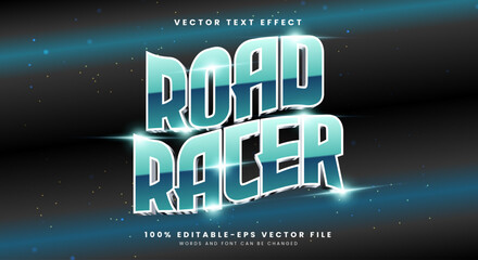 Road Racer Colorful 3d editable text effect Template Suitable for sport and champion style