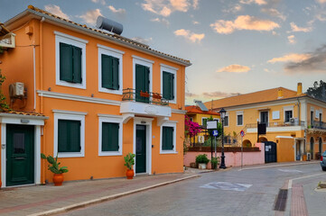 preveza city bougainvillea flowers in summer greece