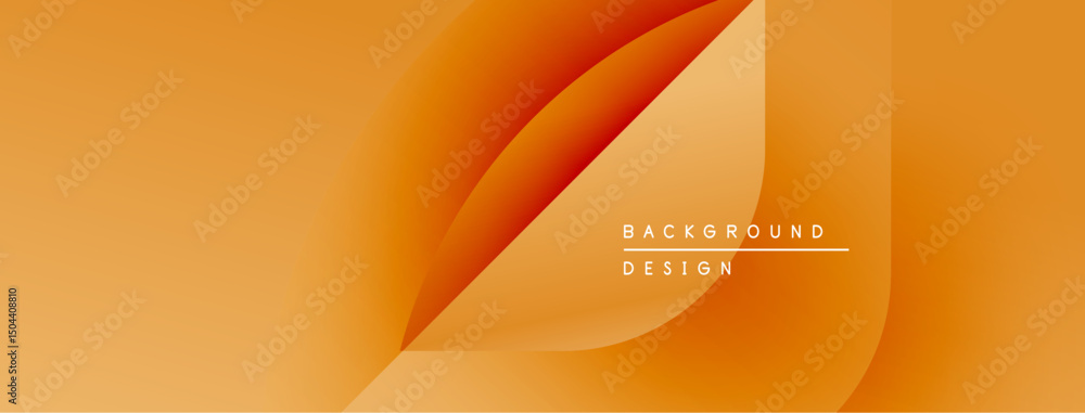 Poster Abstract orange background. Smooth layers create dynamic visual flow. Minimalist design with text elements present. Modern aesthetic.