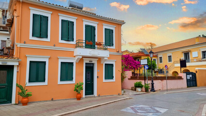 preveza city bougainvillea flowers in summer greece