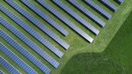 Solar energy panels converting sunlight inti electricity, renewable photovoltaic electricity...