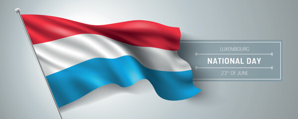Luxembourg happy national day greeting card, banner vector illustration
